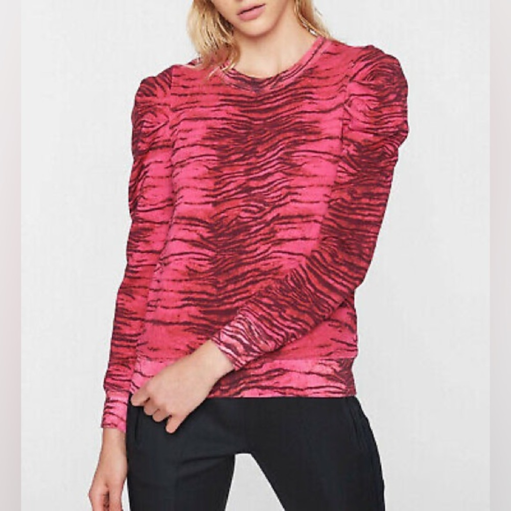 Pam & Gela Tiger Puff Sleeve Sweater